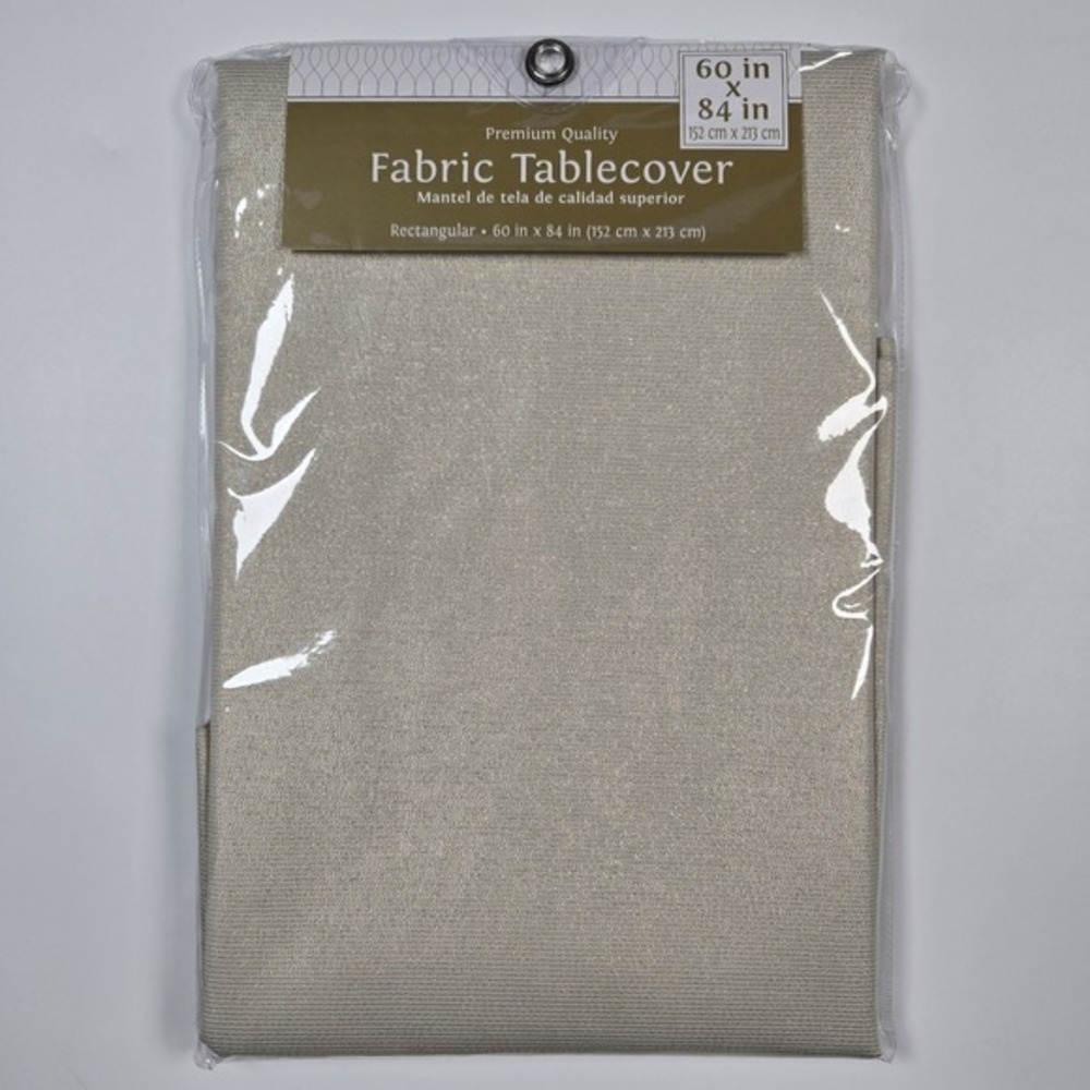 NEW Rectangular 60 in x‎ 84 in (152 cm x 213 cm) fabric tablecover Shimmery Gold